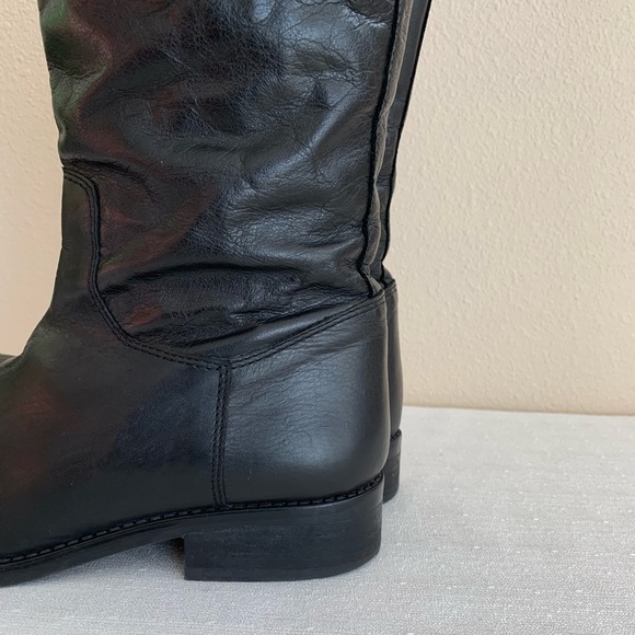 Steve Madden Rogerrr Black/Brown Leather Zip Knee High Riding Boots Woman’s 8M - Picture 10 of 16